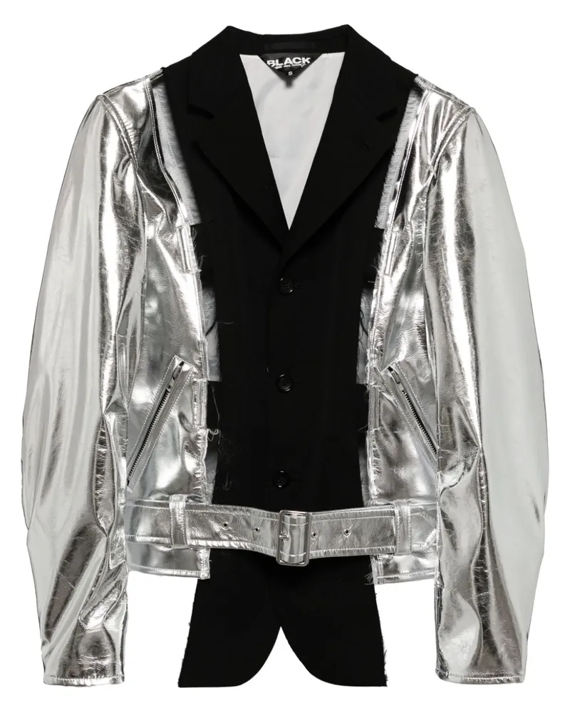Comme des Garçons Einreihige Bomberjacke im Metallic-Look - Schwarz Schwarz