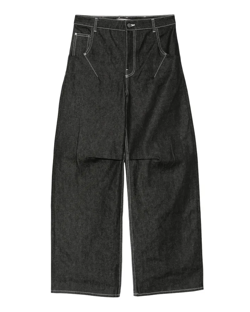 Entire Studios contrast-stitch wide-leg jeans - Schwarz Schwarz