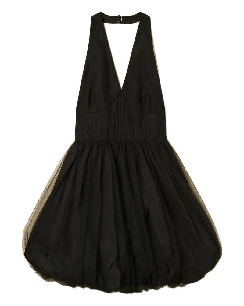 Twin-Set Neckholder-Minikleid aus Tüll - Schwarz Schwarz