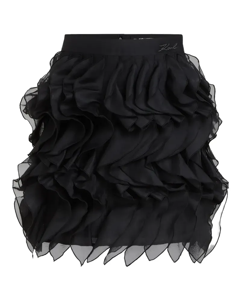 Karl Lagerfeld ruffled mini skirt - Schwarz Schwarz