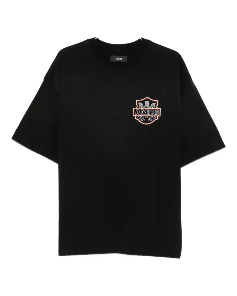 Amiri crystal-embellished logo-print T-shirt - Schwarz Schwarz