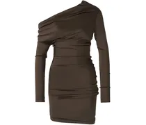 Asymmetrisches Minikleid - Braun
