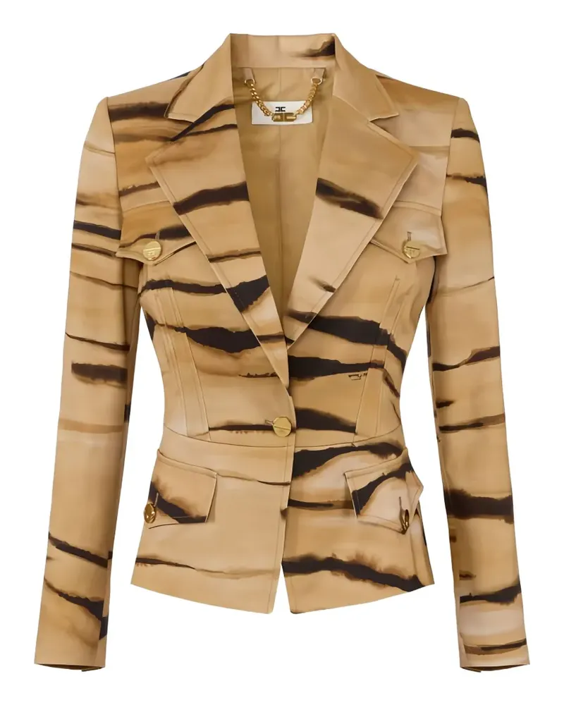 Elisabetta Franchi tiger-print blazer - Nude Nude