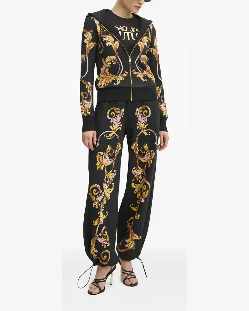 Versace Jeans Outline Barocco Hoodie - Schwarz Schwarz