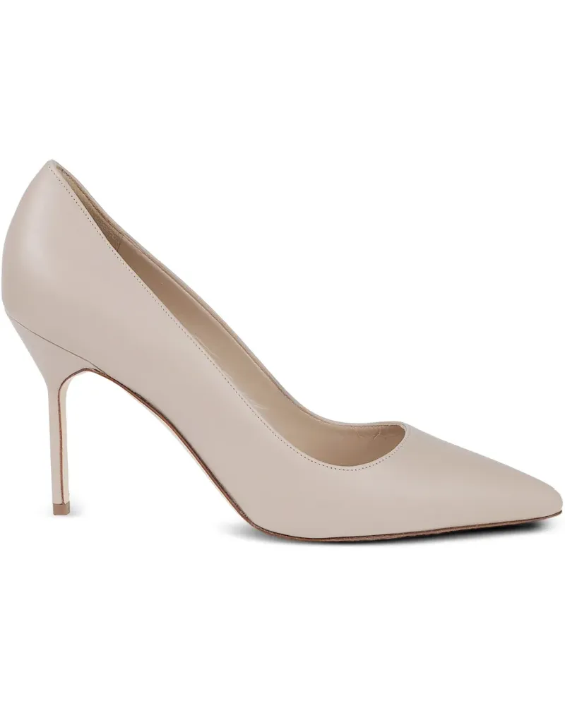 Manolo Blahnik Pumps mit spitzer Kappe 90mm - Nude Nude