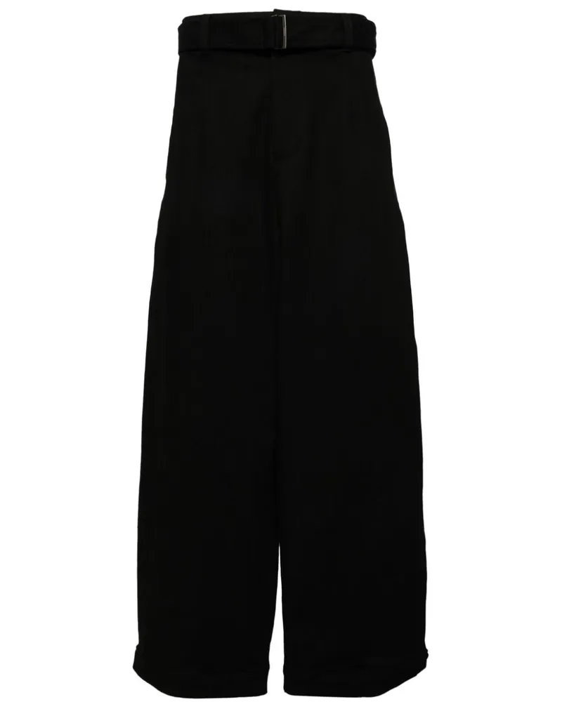SONGZIO Weite Curve Jeans mit Gürtel - Schwarz Schwarz