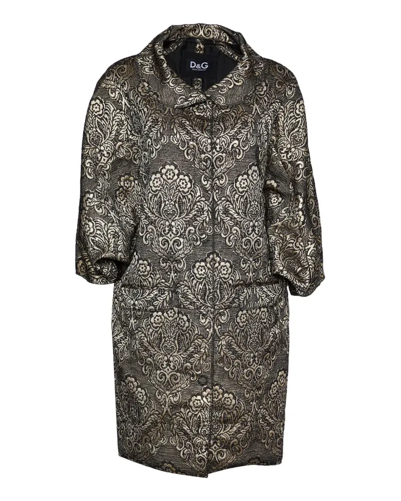 Dolce & Gabbana Brocade Oversized-Mantel - Schwarz Schwarz