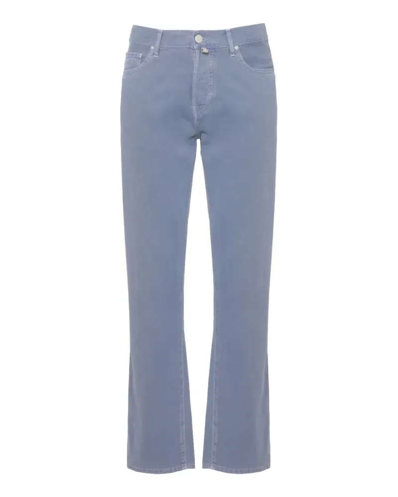 Jacob Cohën Gerade Hose mit Logo-Patch - Blau Blau