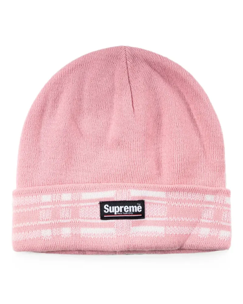 Supreme Being plaid-cuff beanie hat - Rosa Rosa