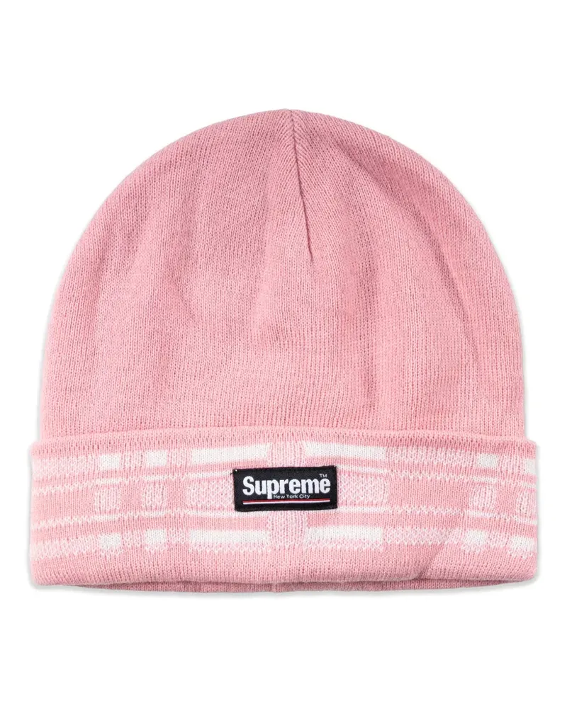 Supreme Being plaid-cuff beanie hat - Rosa Rosa