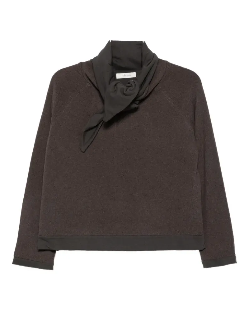 JcSophie Poppy scarf-detail raglan-sleeve sweater - Braun Braun