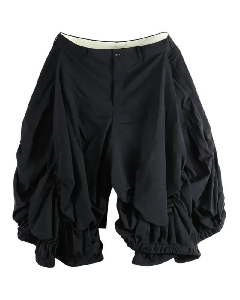 Comme des Garçons Geraffte Hose mit Ballonbein - Schwarz Schwarz