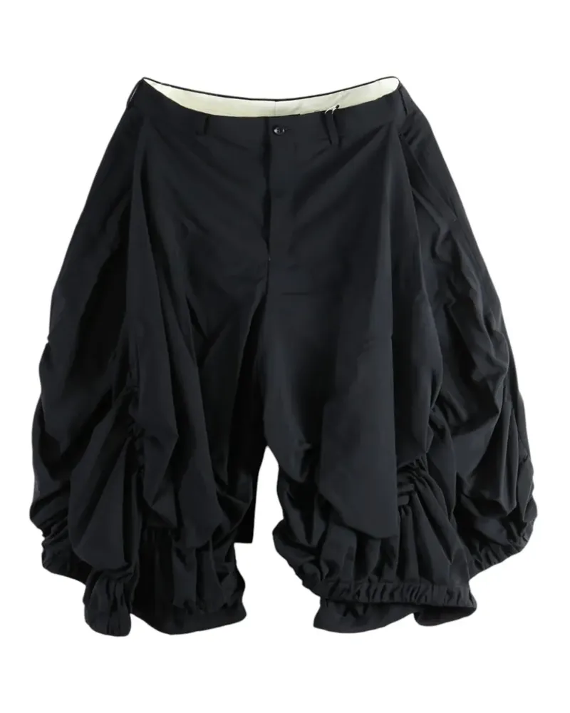 Comme des Garçons Geraffte Hose mit Ballonbein - Schwarz Schwarz