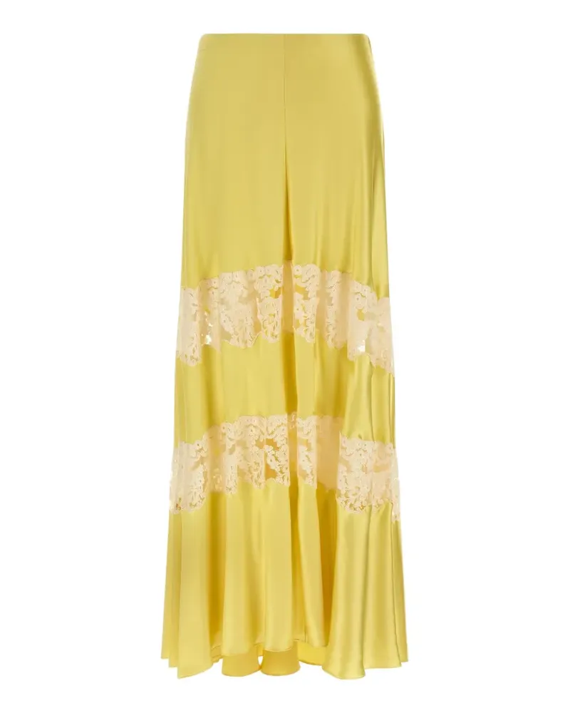Alberta Ferretti lace insert skirt - Gelb Gelb