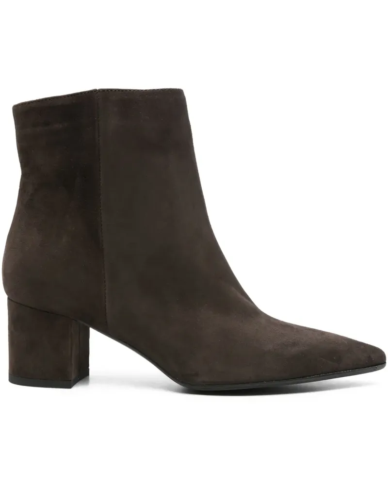 Thea Mika Spitze Stiefel mit Blockabsatz 50mm - Braun Braun