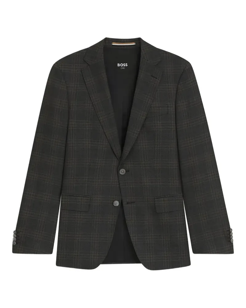 HUGO BOSS buttoned check suit jacket - Grau Grau