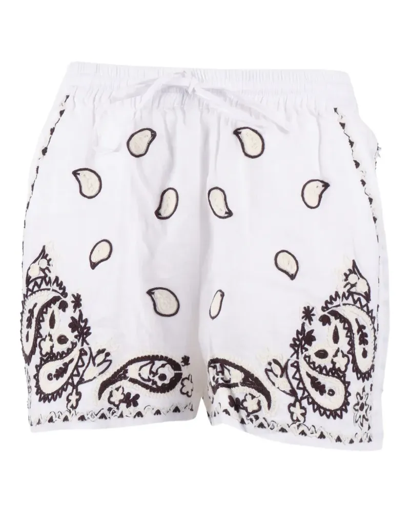 P.A.R.O.S.H. P.A.R.O H. embroidered linen shorts - Weiß Weiß
