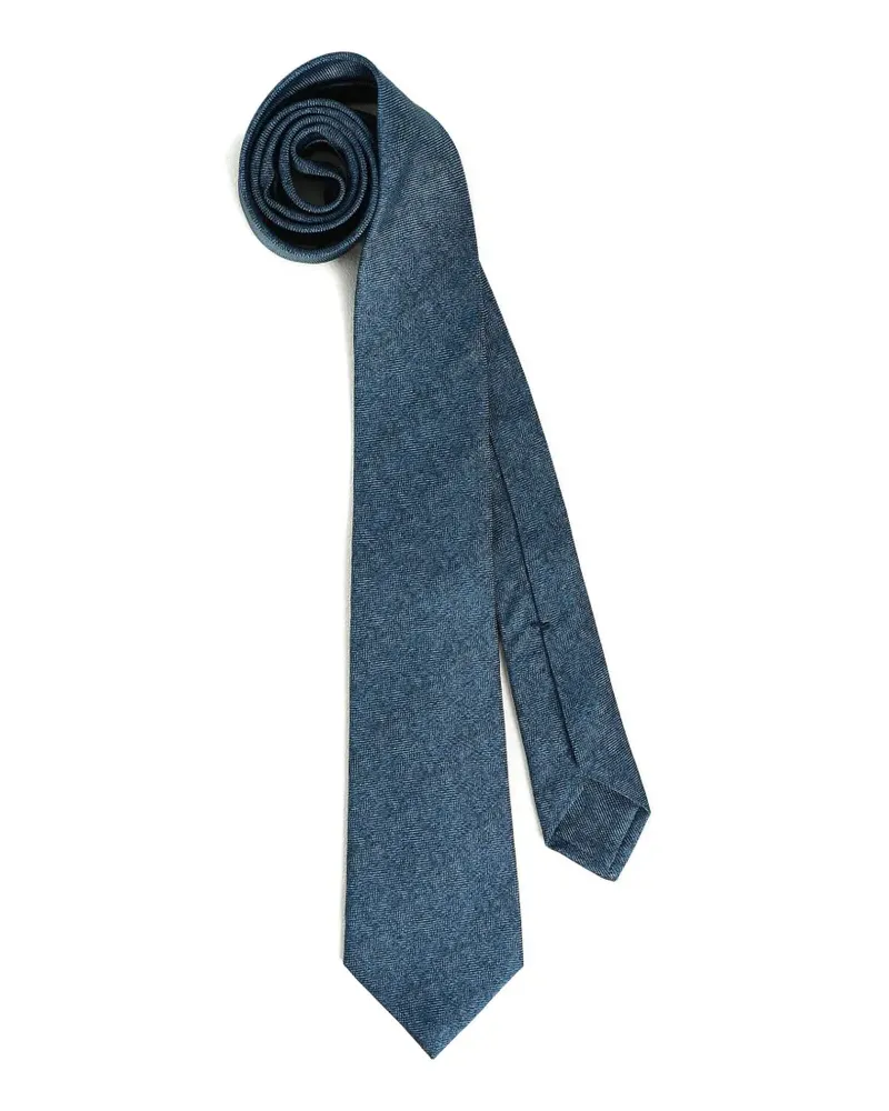 Kiton Gemusterte Seidenkrawatte - Blau Blau
