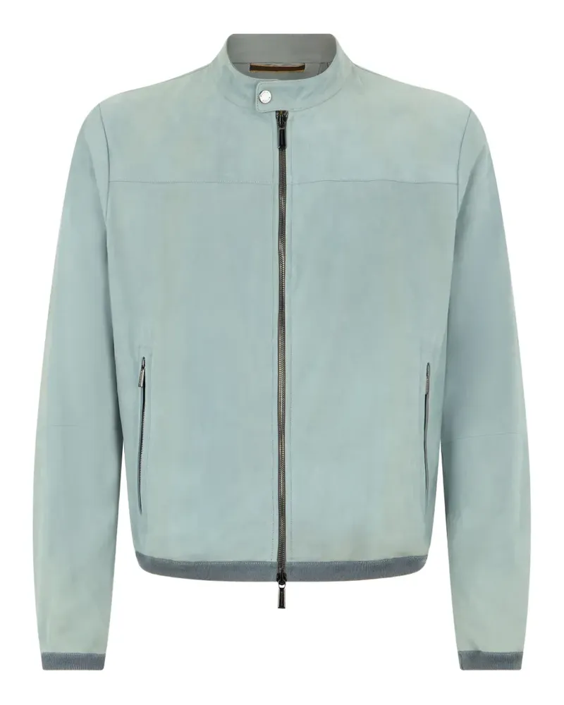 MOORER suede bomber jacket - Blau Blau