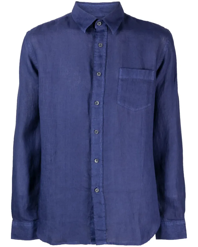 120% Lino Hemd aus Leinen - Blau Blau