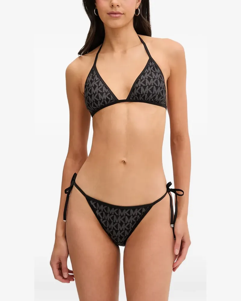 Michael Kors reversible logo triangle bikini top - Schwarz Schwarz