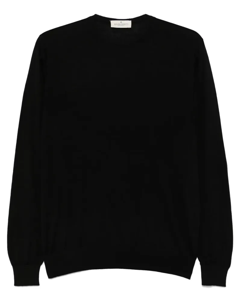 Bruno Manetti Fein gestrickter Pullover - Schwarz Schwarz