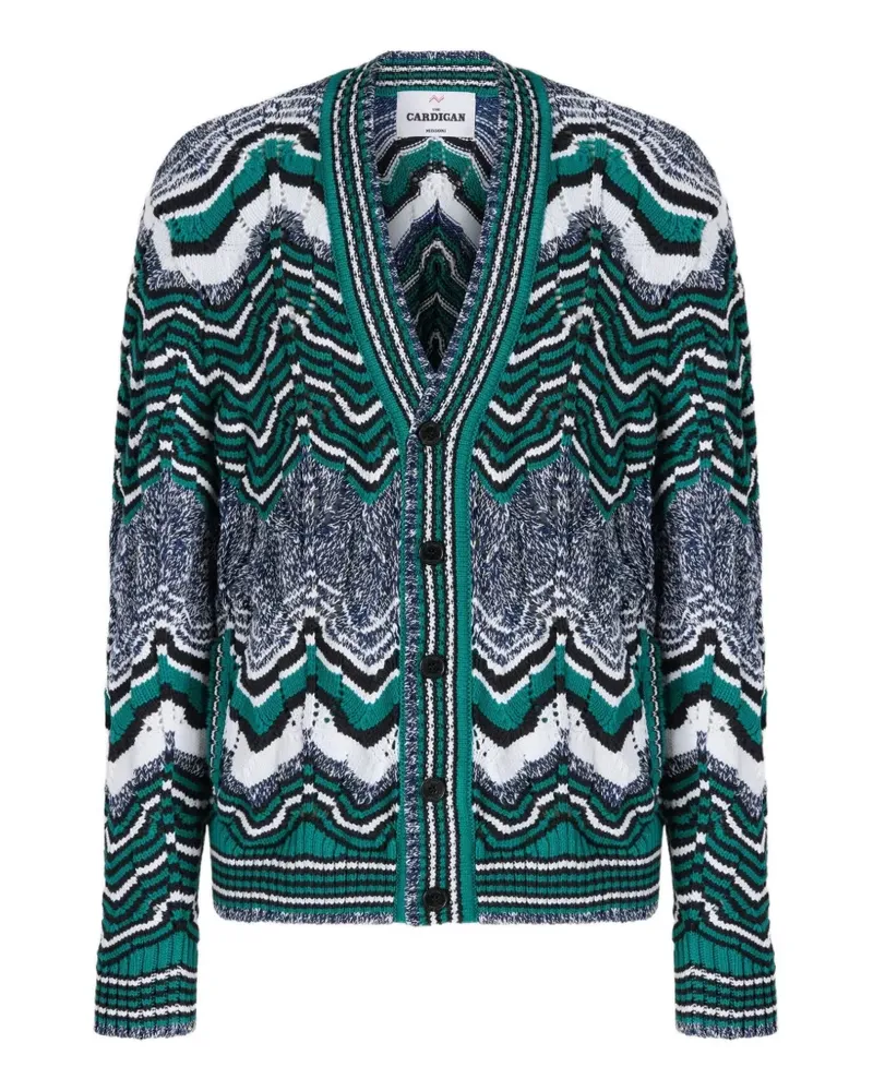 Missoni zigzag-knit V-neck cardigan - Grün Grün