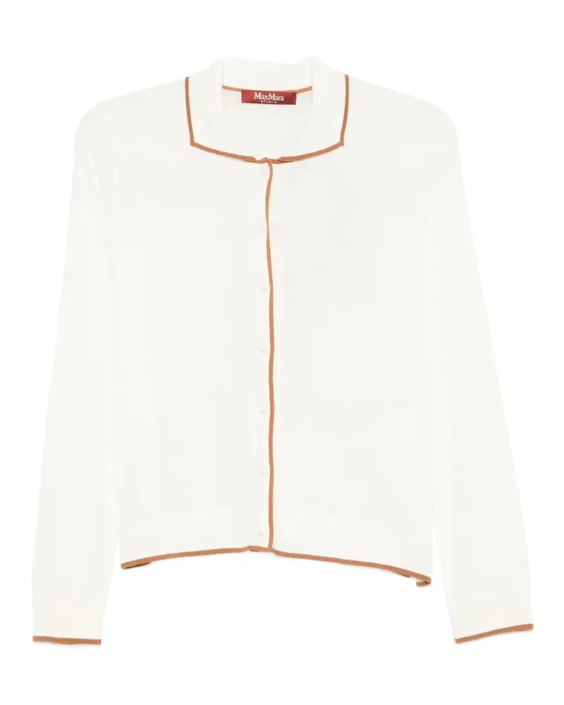 Max Mara Cardigan mit Kontrastdetails - Weiß Weiß