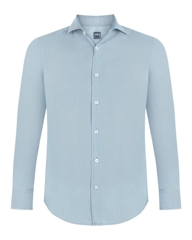 Fedeli long-sleeve button-down shirt - Blau Blau
