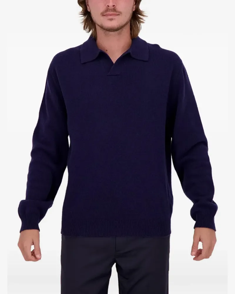 Daniele Fiesoli Pullover mit offenem Kragen - Blau Blau
