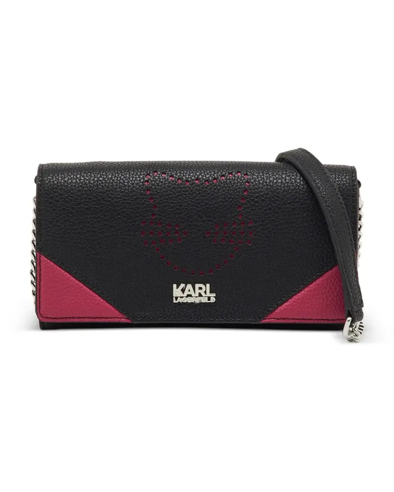 Karl Lagerfeld medium cat-detail wallet-on-strap - Schwarz Schwarz