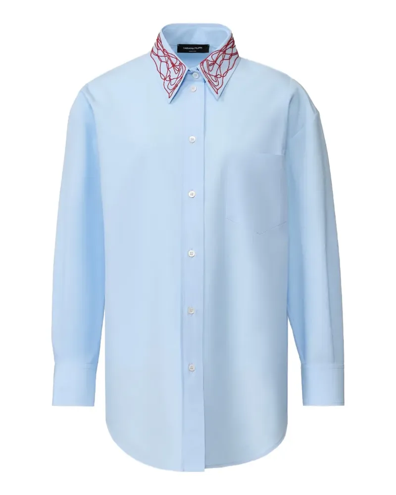 Fabiana Filippi bead-embellished poplin shirt - Blau Blau