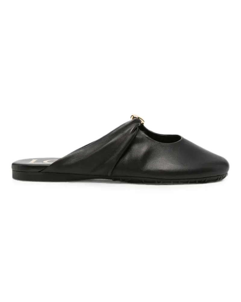 Loewe ruched logo-plaque sandals - Schwarz Schwarz