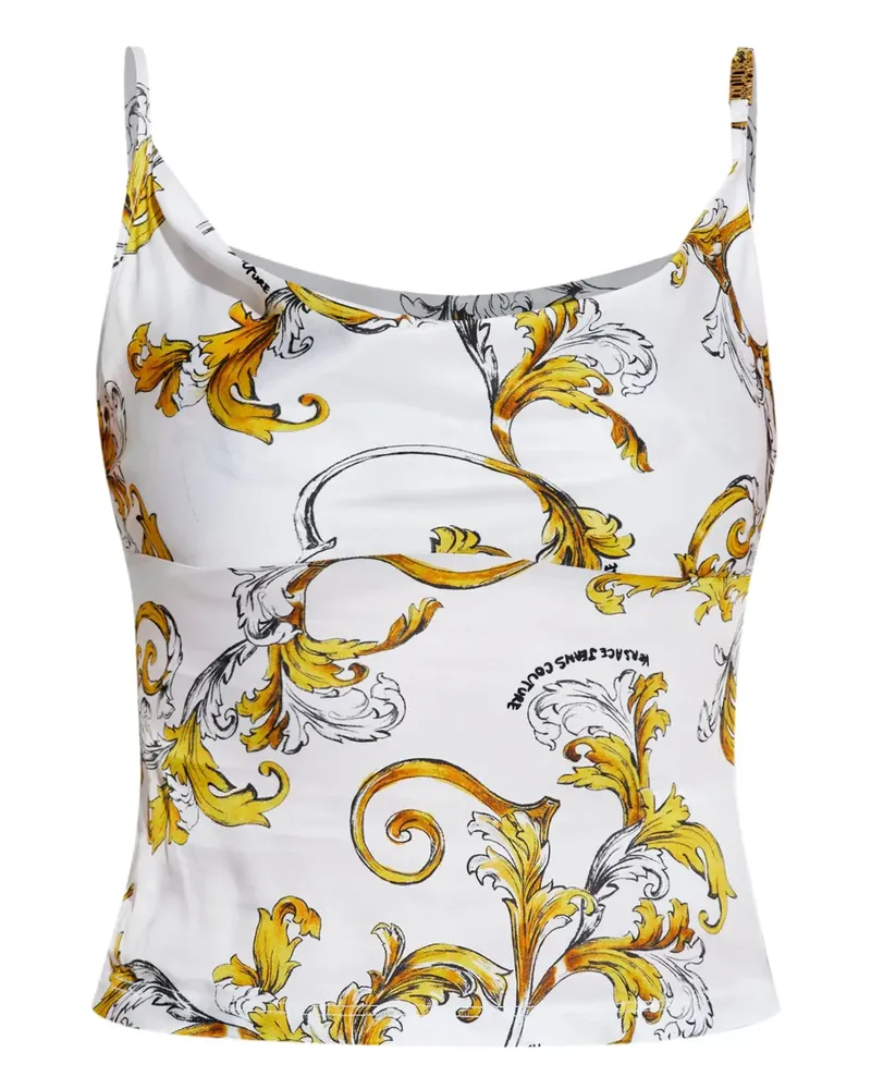 Versace Jeans Oberteil mit Barocco-Print - Weiß Weiß