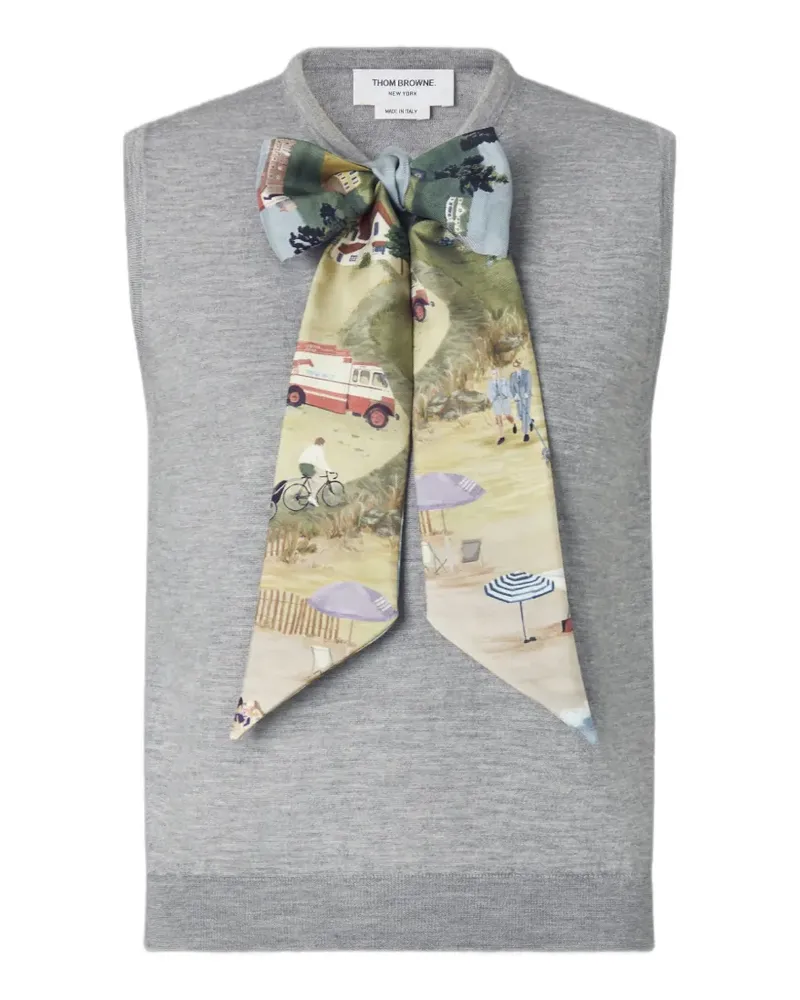 Thom Browne Nantucket Oberteil aus Kaschmir und Seide - Grau Grau