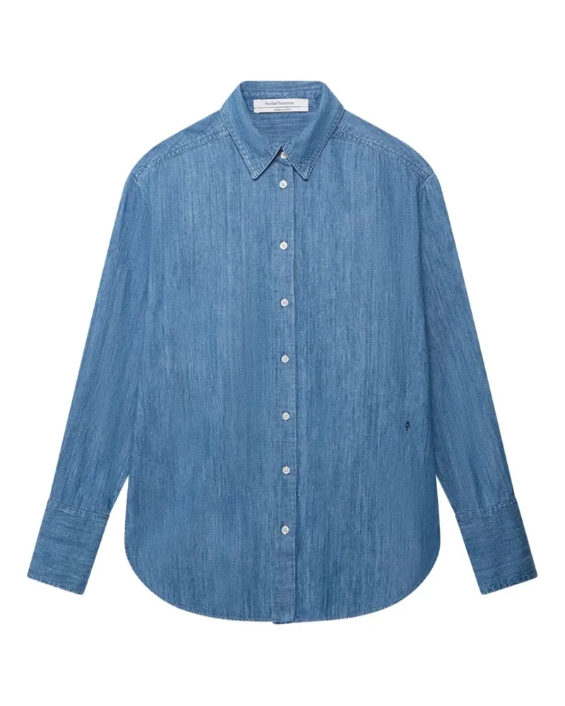 Another Tomorrow Chambray-Hemd - Blau Blau