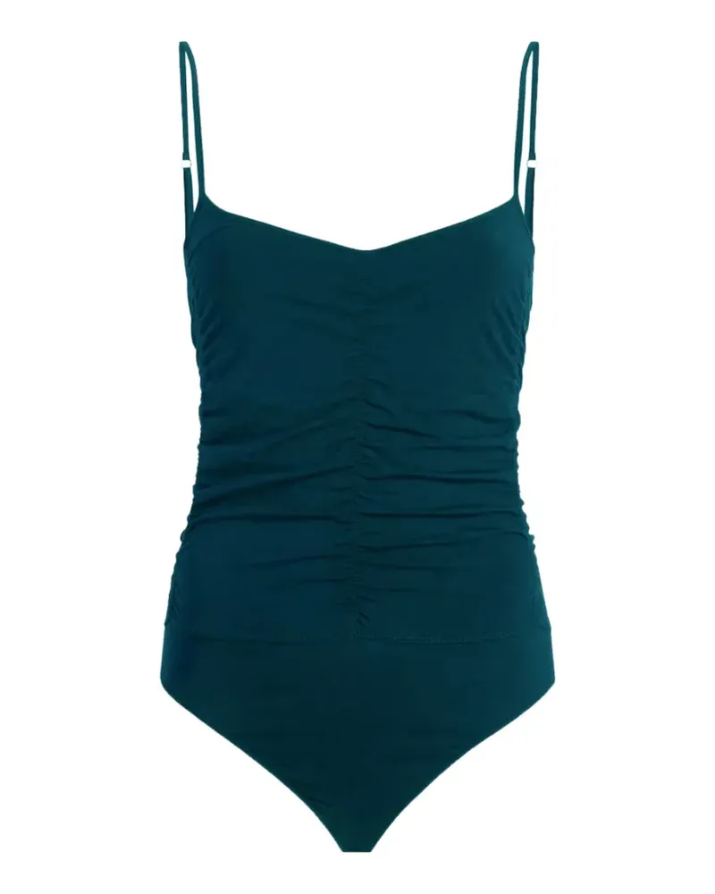 Another Tomorrow Ärmelloser Body mit Raffungen - Blau Blau