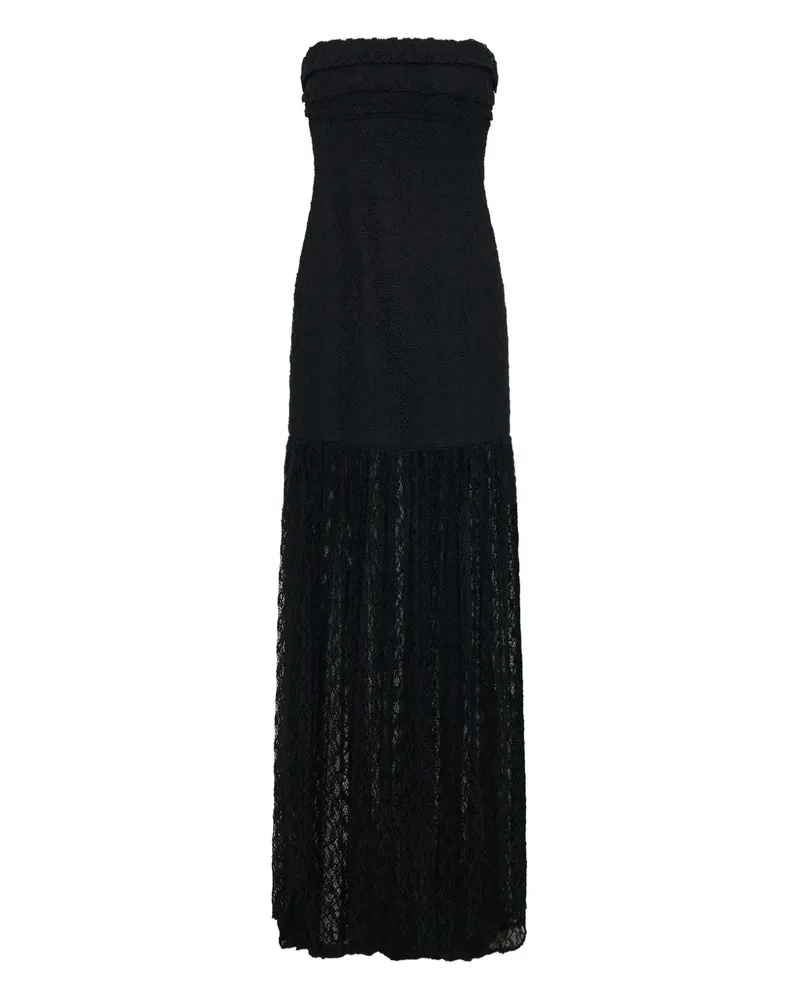 NICHOLAS Trägerloses Kairo Maxikleid - Schwarz Schwarz