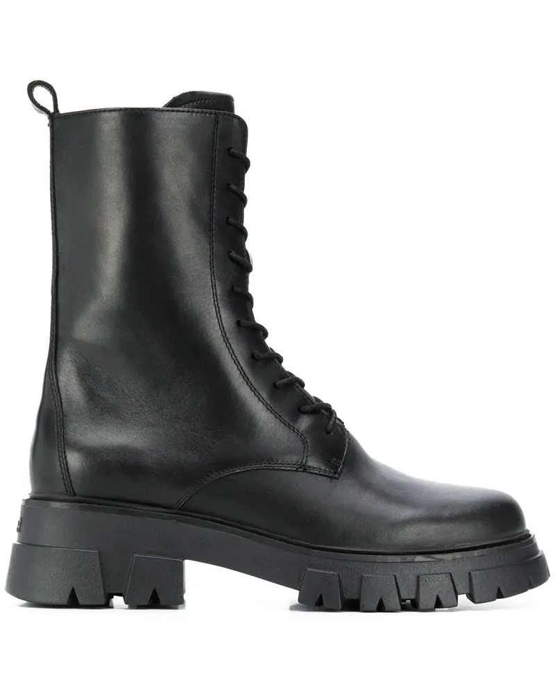 ash Schnürstiefel im Military-Look - Schwarz Schwarz