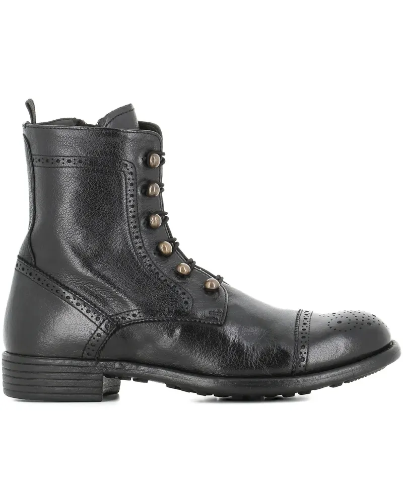 Officine Creative Italia Schnürstiefel mit Budapestermuster - Schwarz Schwarz