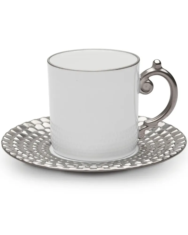 L’OBJET Aegean Espressotassen mit Untersetzer (2er-Set) - Weiß Weiß