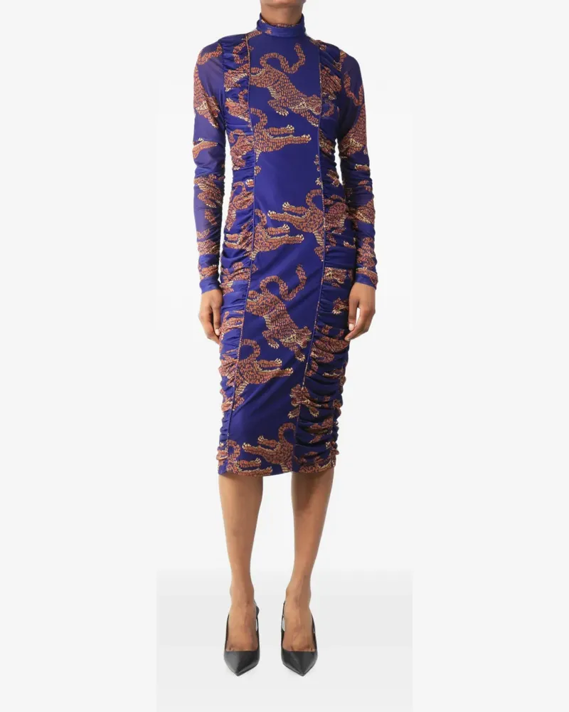 FARM Rio ruched midi dress - Blau Blau