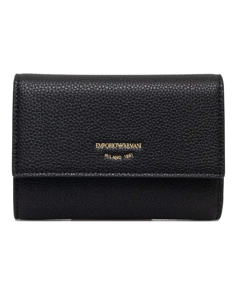 Emporio Armani Portemonnaie mit Logo-Stempel - Schwarz Schwarz