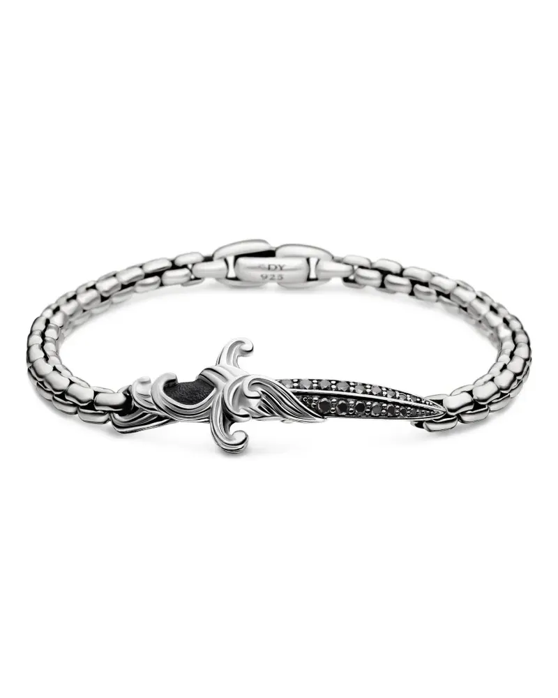 David Yurman Waves Dagger Armband aus Sterlingsilber (5mm) - Schwarz Schwarz
