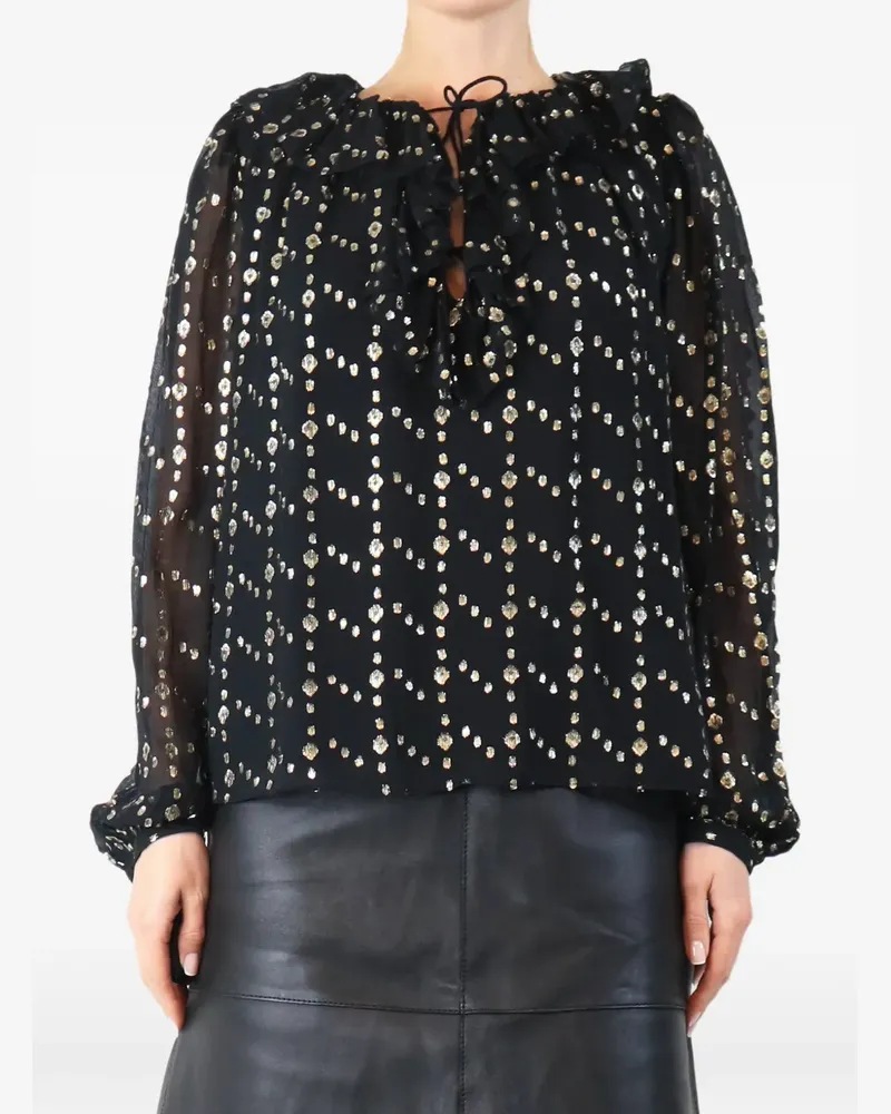 Ulla Johnson Emilie ruffled silk blouse - Schwarz Schwarz