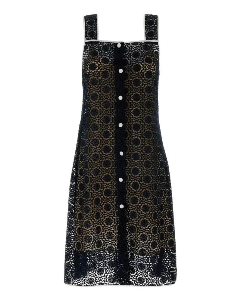 Miu Miu macrame lace mini dress - Schwarz Schwarz