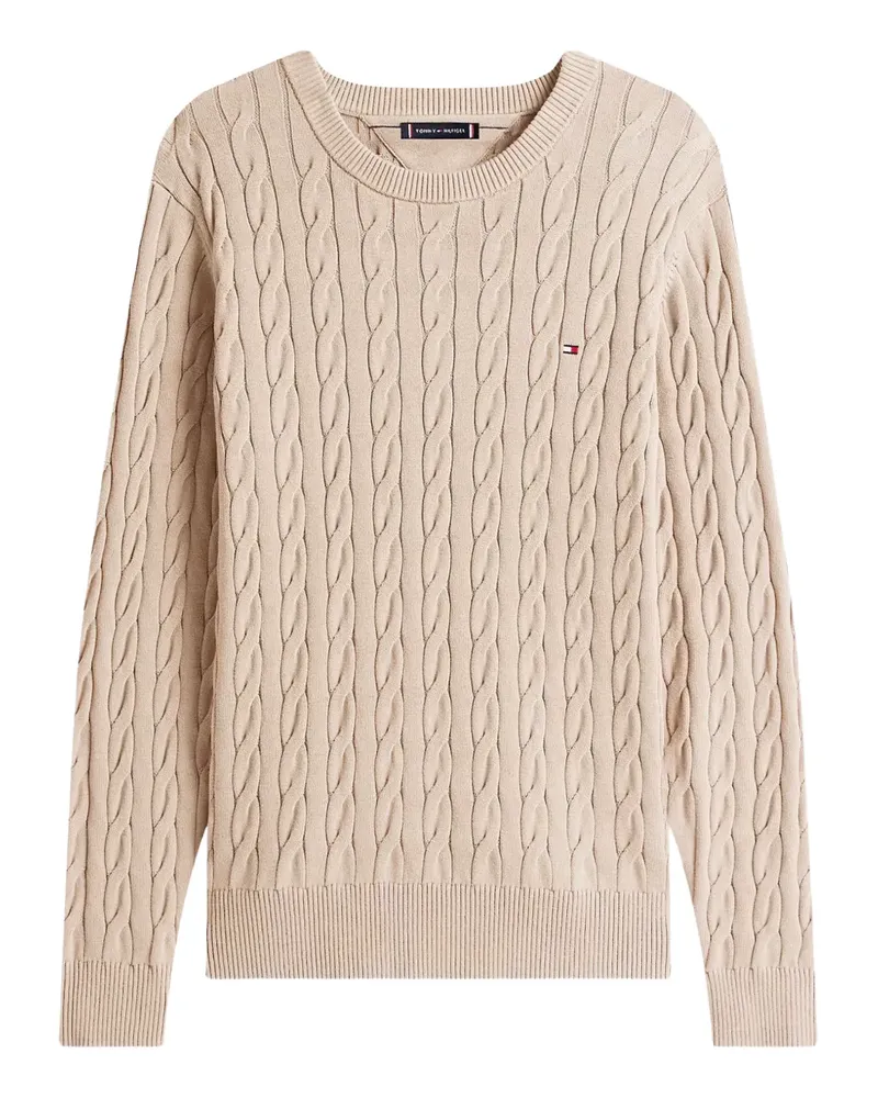 Tommy Hilfiger cable-knit logo sweater - Nude Nude