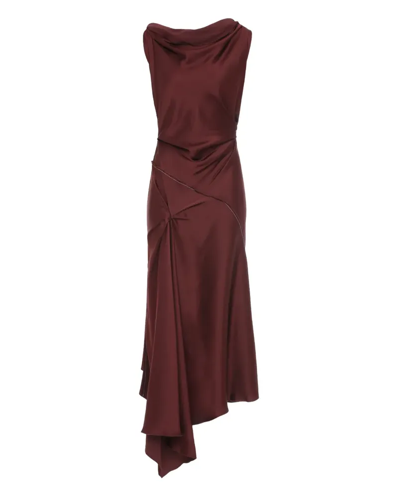 Victoria Beckham Posy asymmetrical drape midi dress - Rot Rot