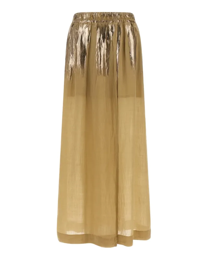 NUDE laminated varnish elastic mid skirt - Gelb Gelb
