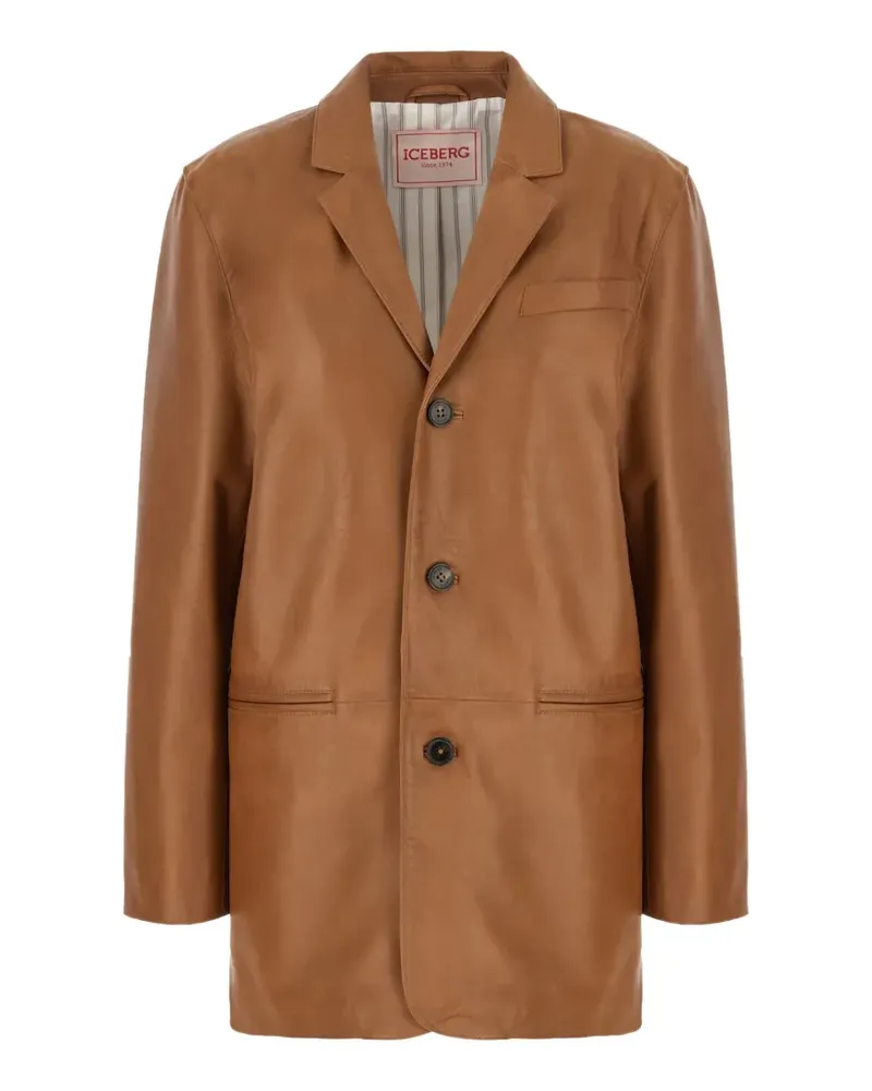 Iceberg button leather jacket - Braun Braun